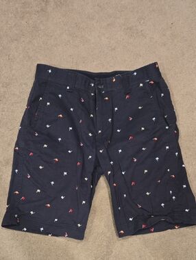 St. John's Bay Navy Flag-Print Flat Front Shorts